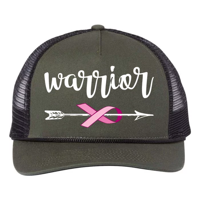 Warrior Ribbon Breast Cancer Awareness Retro Rope Trucker Hat Cap