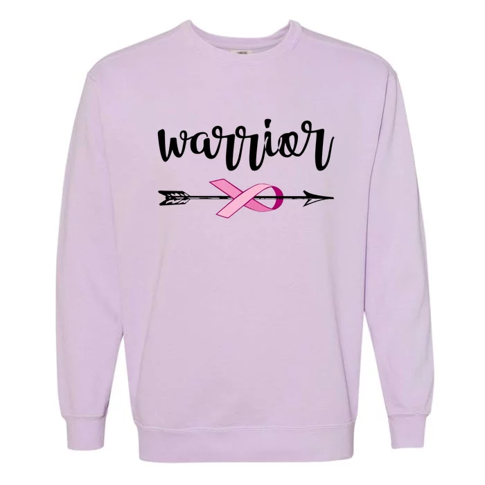 Warrior Ribbon Breast Cancer Awareness Garment-Dyed Sweatshirt