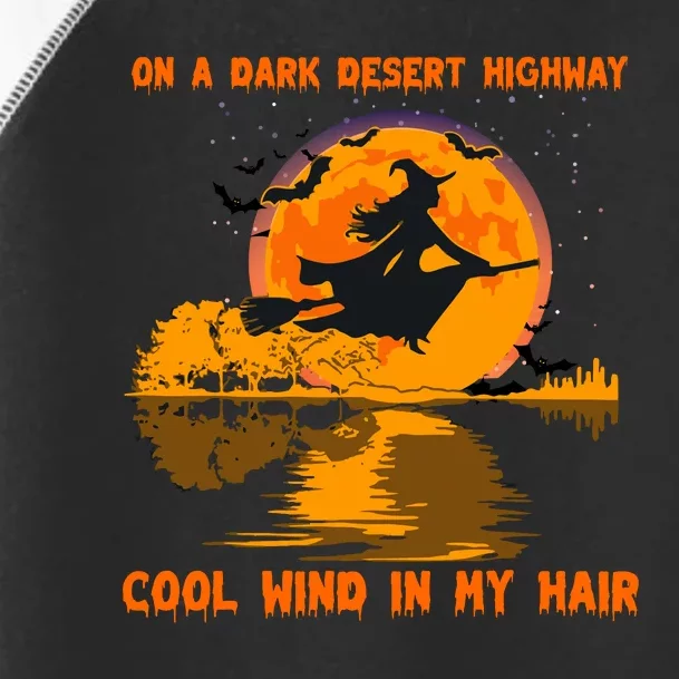 Witch Riding Brooms On A Dark Desert Highways Halloween Toddler Fine Jersey T-Shirt