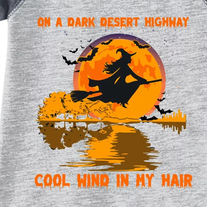 Witch Riding Brooms On A Dark Desert Highways Halloween Infant Baby Jersey Bodysuit