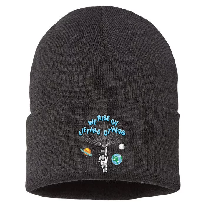 We Rise By Lifting Others Is A Inspirational Quote Sustainable Knit Beanie