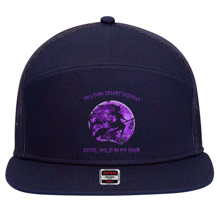 Witch Riding Brooms On A Dark Desert Highways Halloween Gift 7 Panel Mesh Trucker Snapback Hat