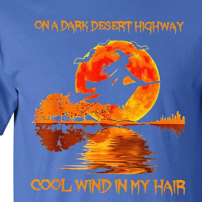 Witch Riding Brooms On A Dark Desert Highways Halloween Tall T-Shirt