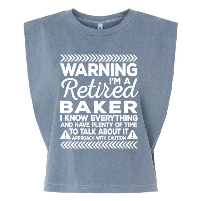 Warning Retired Baker Funny Baking Humor Pastry Chef Gift Garment-Dyed Women's Muscle Tee