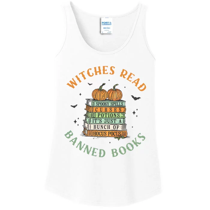 Witches Read Banned Books Halloween Ladies Essential Tank