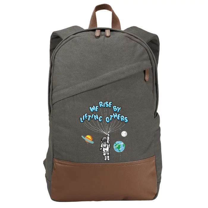 We Rise By Lifting Others Positive Motivational Quote Cotton Canvas Backpack