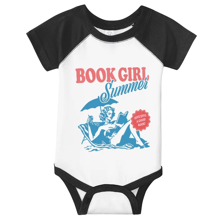 Women Retro Book Girl Summer Bookish Vacation Funny Reader Infant Baby Jersey Bodysuit