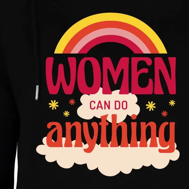 Women's Rights Can Do Anything Feminist Womens Funnel Neck Pullover Hood