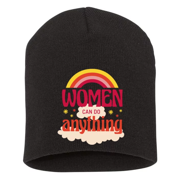 Women's Rights Can Do Anything Feminist Short Acrylic Beanie