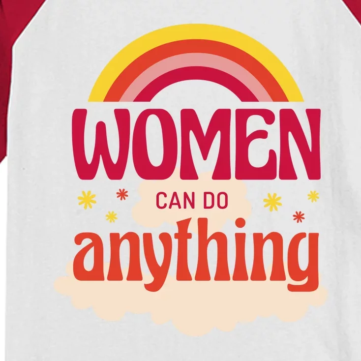 Women's Rights Can Do Anything Feminist Kids Colorblock Raglan Jersey