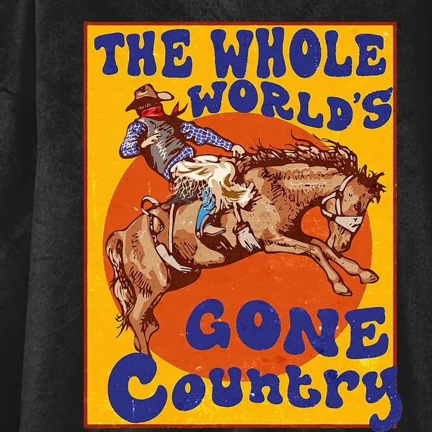 Western Rodeo Cowboy Horse Gone Country Hooded Wearable Blanket