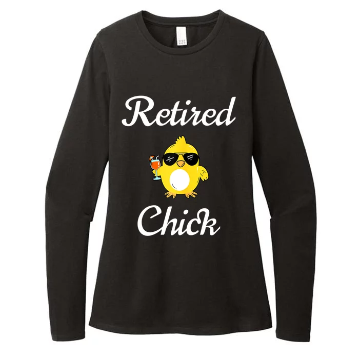 Womenss Retired Chick Funny Retirement Party Womens CVC Long Sleeve Shirt