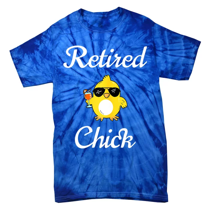 Womenss Retired Chick Funny Retirement Party Tie-Dye T-Shirt