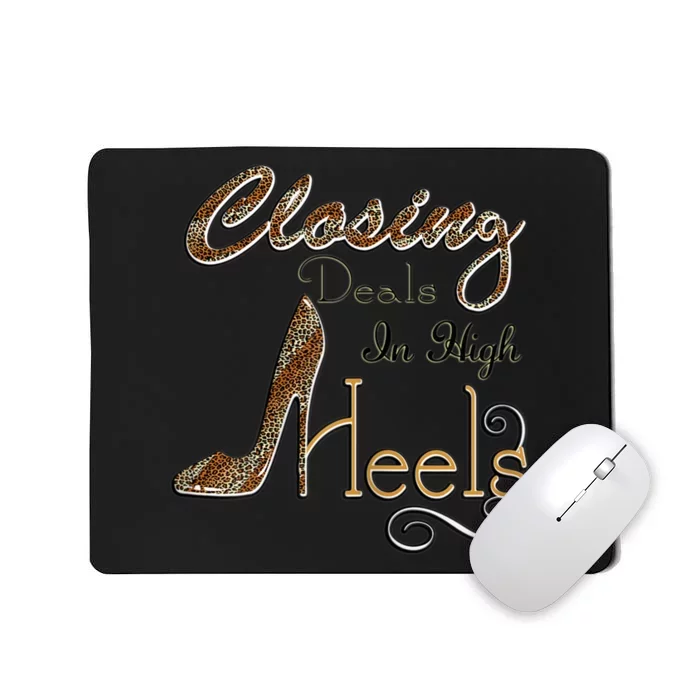 Womens Realtor Closing Deals In High Heels Funny Real Estate Agent Mousepad