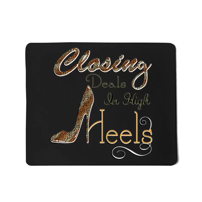 Womens Realtor Closing Deals In High Heels Funny Real Estate Agent Mousepad