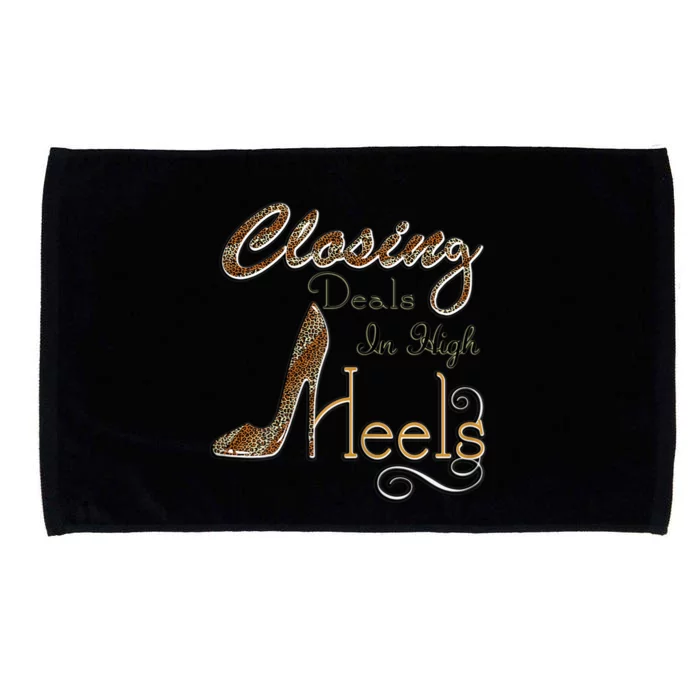 Womens Realtor Closing Deals In High Heels Funny Real Estate Agent Microfiber Hand Towel