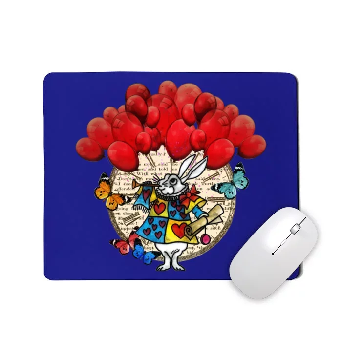 White Rabbit Celebration Time Cool Gift Alice In Wonderland Gift Mousepad