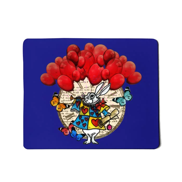 White Rabbit Celebration Time Cool Gift Alice In Wonderland Gift Mousepad