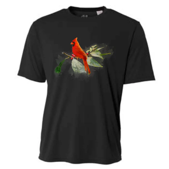 Wild Red Cardinal Bird Cooling Performance Crew T-Shirt