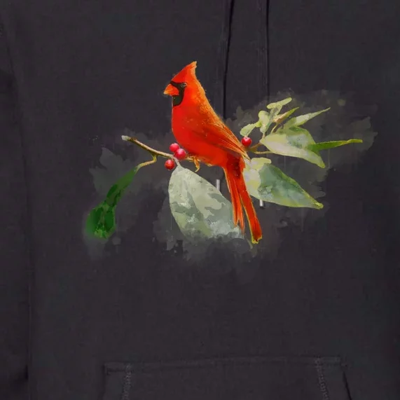 Wild Red Cardinal Bird Premium Hoodie