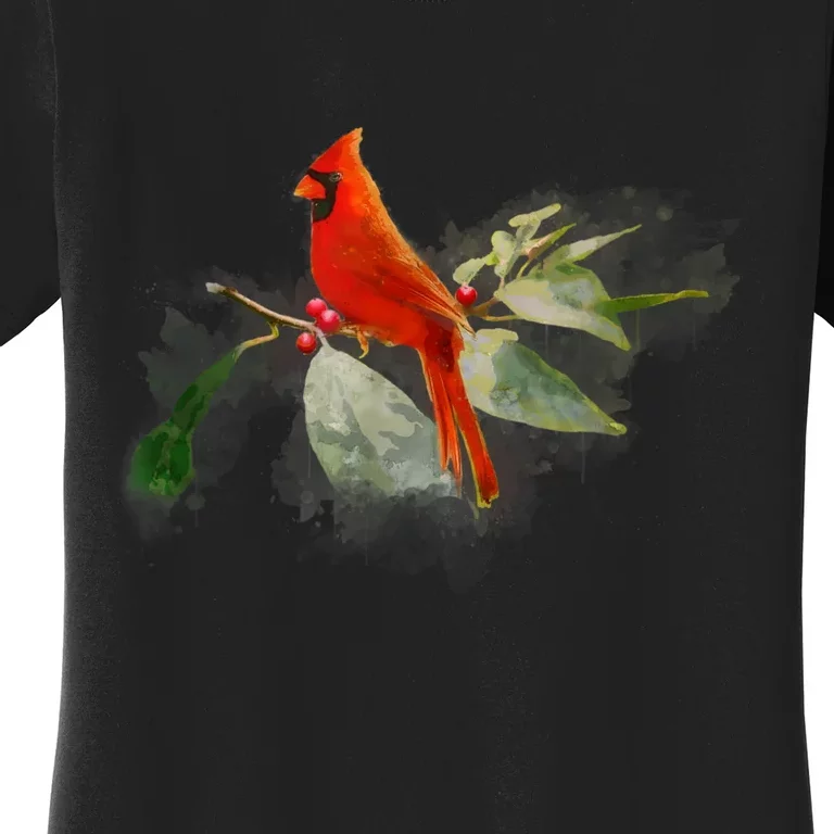 Wild Red Cardinal Bird Women's T-Shirt