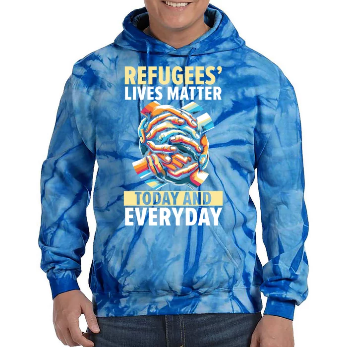 World Refugee Day Evacuee Immigrant Emigrant Gift Tie Dye Hoodie