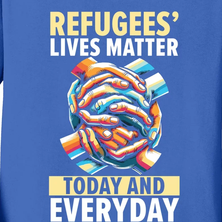 World Refugee Day Evacuee Immigrant Emigrant Gift Kids Long Sleeve Shirt