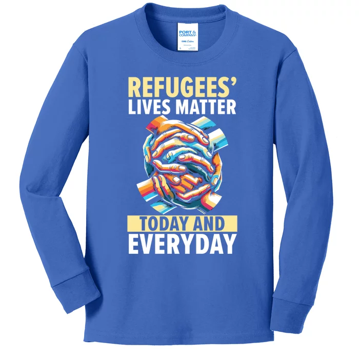 World Refugee Day Evacuee Immigrant Emigrant Gift Kids Long Sleeve Shirt