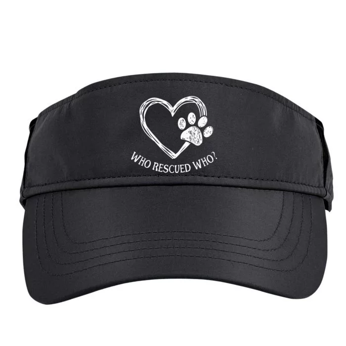 Who Rescued Dog Rescue Who Funny Paw Print Heart Adult Drive Performance Visor