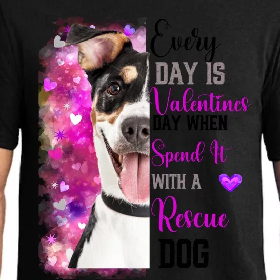 Wo Rescue Dog Dog Valentines Day Mom Dogs Funny Gift Pajama Set