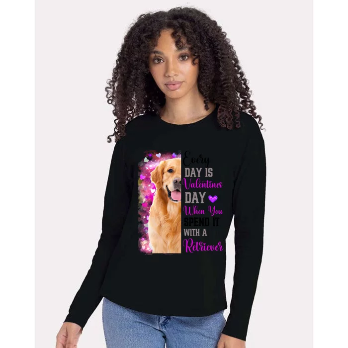 Wo Retriever Dog Valentines Day Mom Dogs Funny Gift Womens Cotton Relaxed Long Sleeve T-Shirt