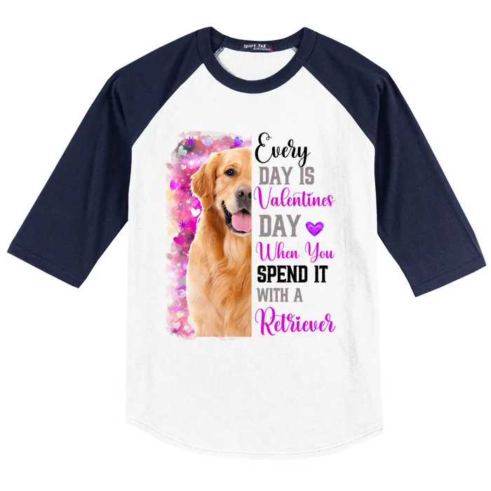 Wo Retriever Dog Valentines Day Mom Dogs Funny Gift Baseball Sleeve Shirt