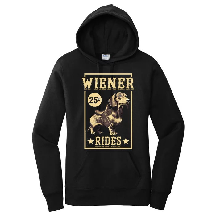 Wiener Rides Dachshund Lover Doxie Weiner Weenie Dog Owner Women's Pullover Hoodie