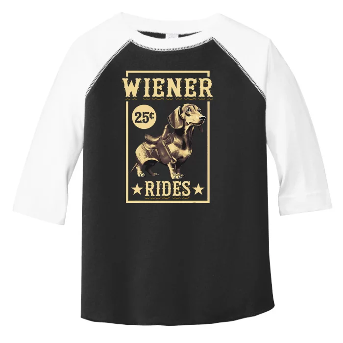 Wiener Rides Dachshund Lover Doxie Weiner Weenie Dog Owner Toddler Fine Jersey T-Shirt