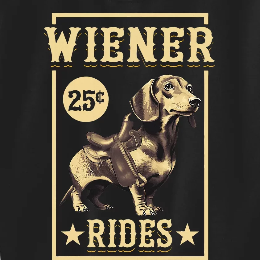 Wiener Rides Dachshund Lover Doxie Weiner Weenie Dog Owner Kids Sweatshirt