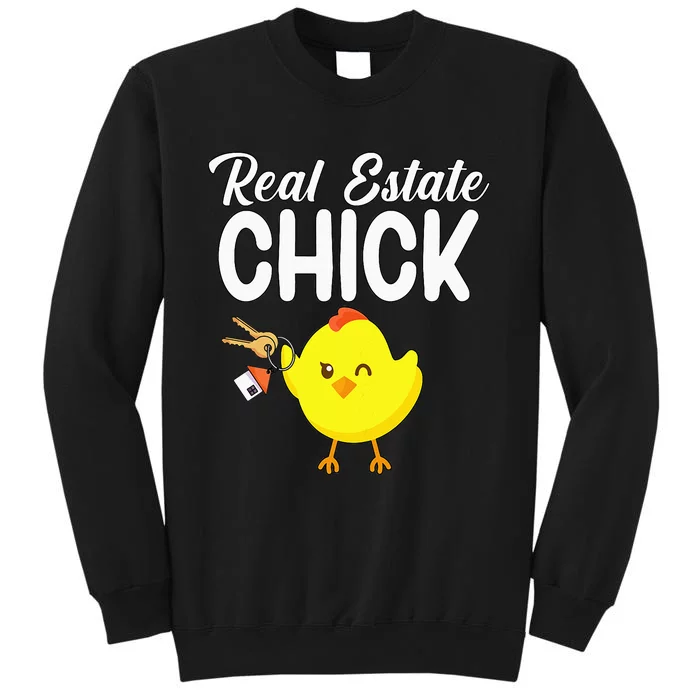 Womens Real Estate Chick Funny Realtor Tall Sweatshirt