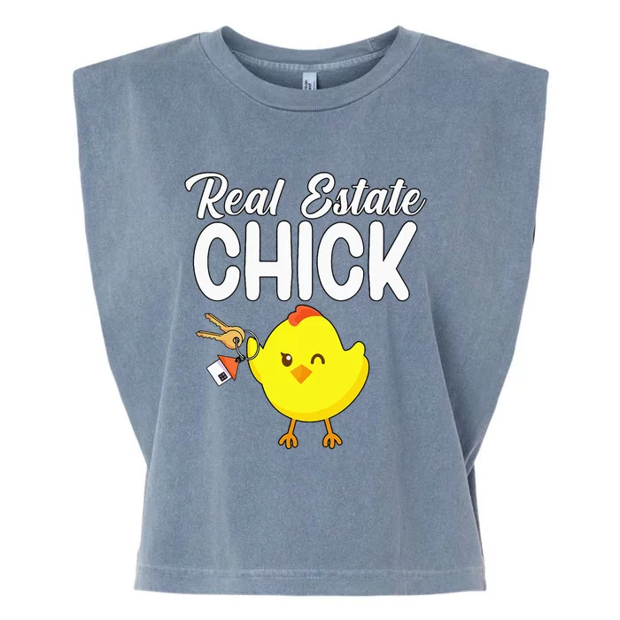 Womens Real Estate Chick Funny Realtor Garment-Dyed Women's Muscle Tee