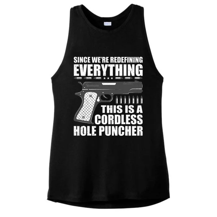 We're Redefining Everything This Is A Cordless Hole Puncher Ladies Tri-Blend Wicking Tank