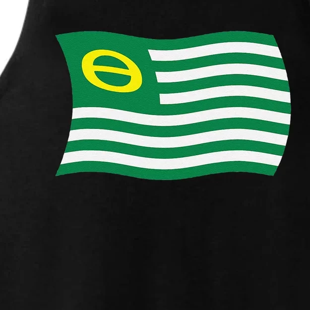 Wavy Retro Ecology Movement Flag Earth Day Climate Change Ladies Tri-Blend Wicking Tank