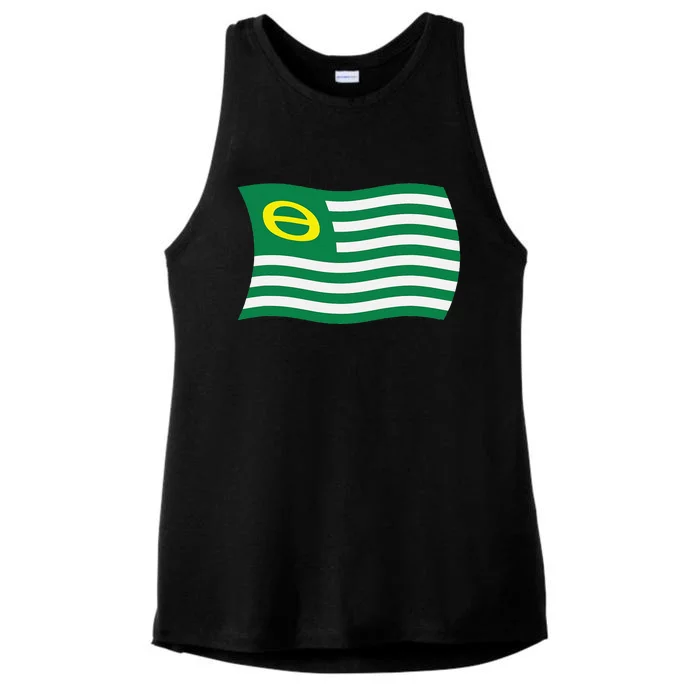 Wavy Retro Ecology Movement Flag Earth Day Climate Change Ladies Tri-Blend Wicking Tank