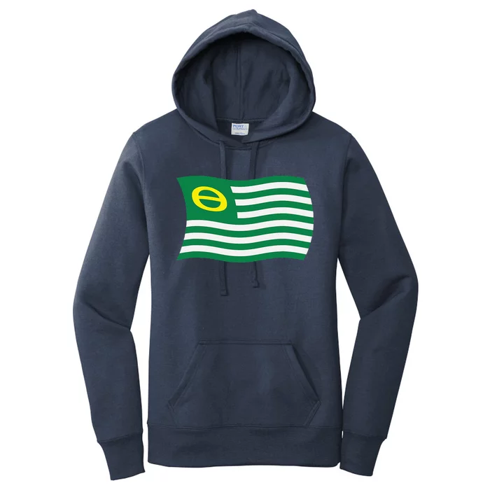 Wavy Retro Ecology Movement Flag Earth Day Climate Change Women's Pullover Hoodie