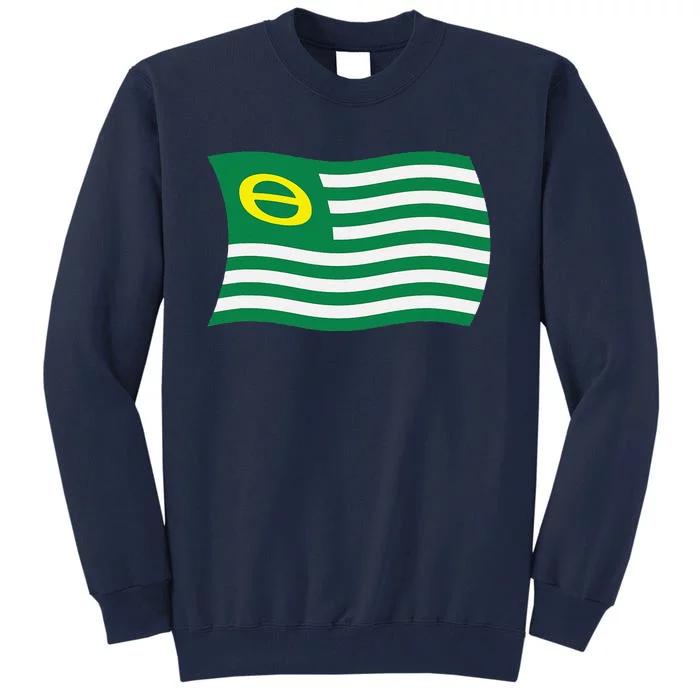 Wavy Retro Ecology Movement Flag Earth Day Climate Change Tall Sweatshirt