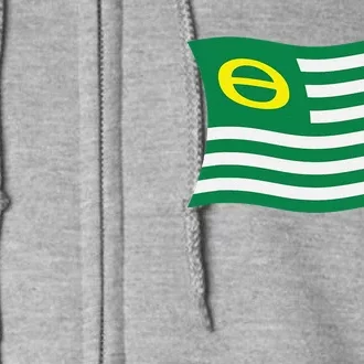 Wavy Retro Ecology Movement Flag Earth Day Climate Change Full Zip Hoodie