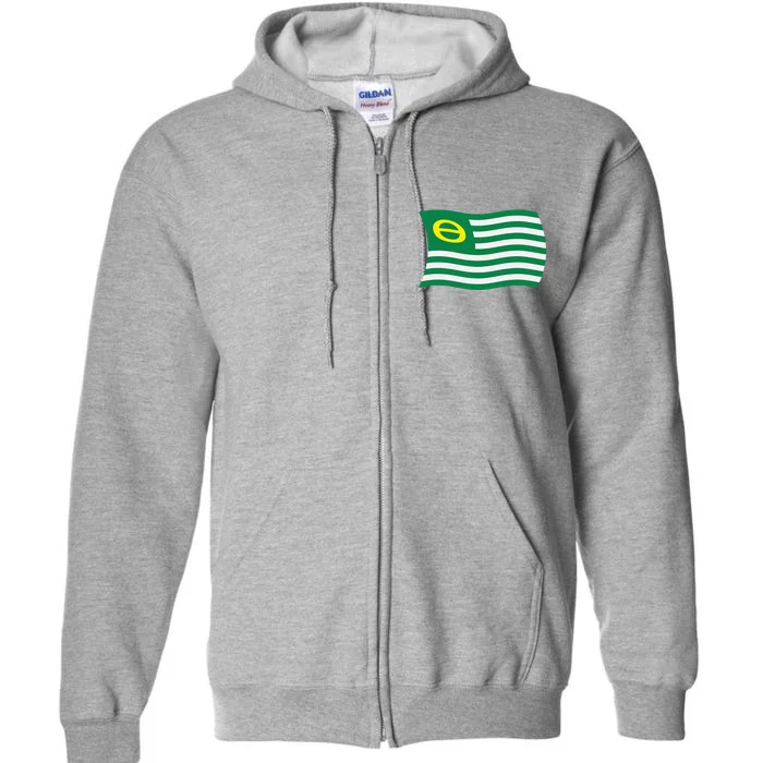 Wavy Retro Ecology Movement Flag Earth Day Climate Change Full Zip Hoodie