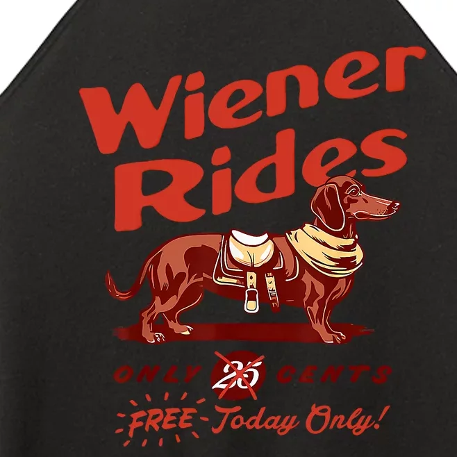 Wiener Rides Free Today Only Funny Wiener Women’s Perfect Tri Rocker Tank