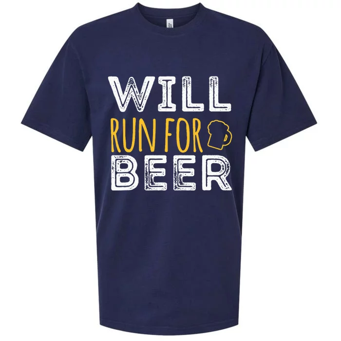 Will Run For Beer Funny Running marathon half marathon 10k Sueded Cloud Jersey T-Shirt