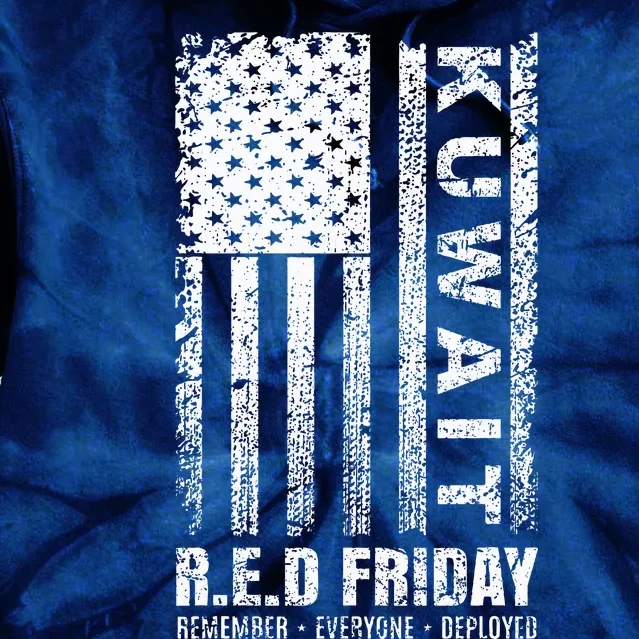 Wear Red for Deployed Kuwait R.E.D. Friday Flag Gift Tie Dye Hoodie