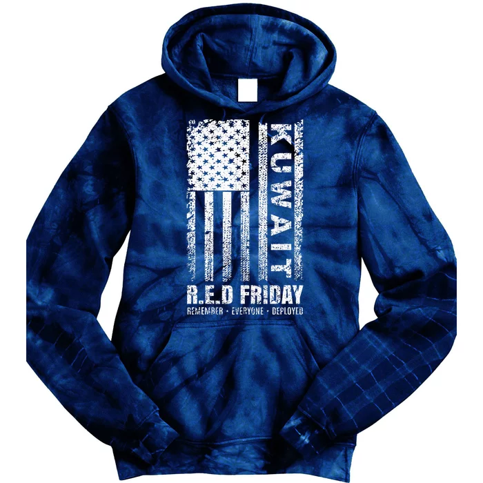 Wear Red for Deployed Kuwait R.E.D. Friday Flag Gift Tie Dye Hoodie