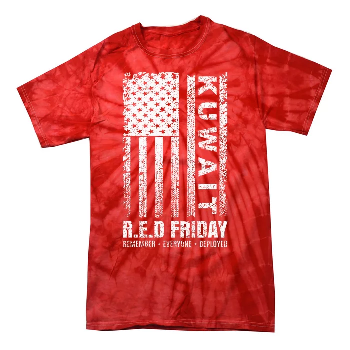 Wear Red for Deployed Kuwait R.E.D. Friday Flag Gift Tie-Dye T-Shirt