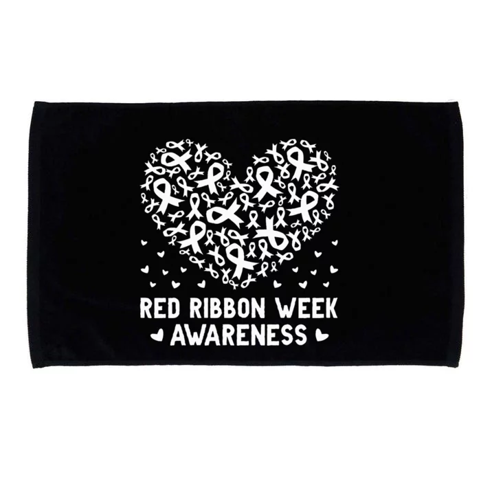 Wear Red For Red Ribbon Week Awareness Drug Free Cute Hearts Microfiber Hand Towel